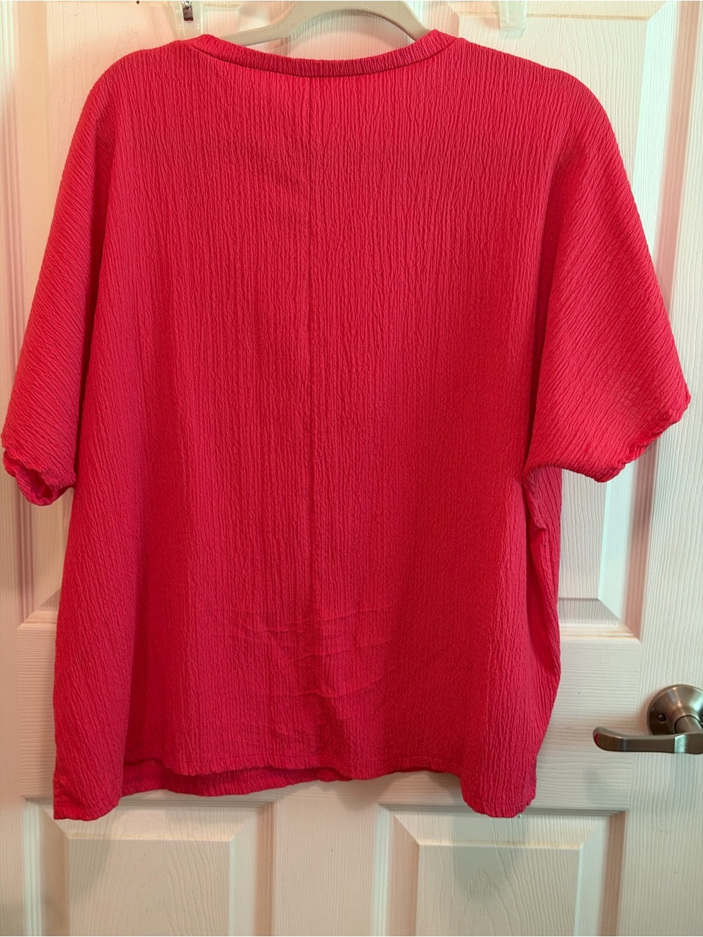 Women's Relaxed Short Sleeve Top - Bright Pink